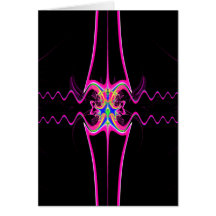 Ribbons on Black Velvet Fractal Greeting Cards