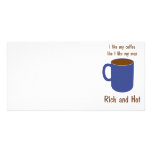 Rich and hot! Coffee like men t-shirts and gifts photo cards