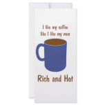 Rich and hot! Coffee like men t-shirts and gifts rack cards