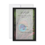 Rich Peacock Feather with Green Moss invitations