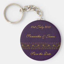 Rich Purple Wedding Keychains