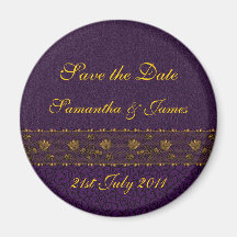 Rich Purple Wedding Refrigerator Magnet