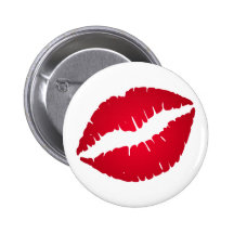 Rich Red Lipstick Pinback Button