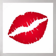 Rich Red Lipstick Print