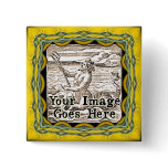 Rich Yellow Gold Fantasy Frame Template Pin buttons