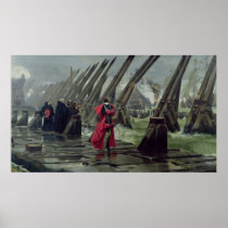 Richelieu  on the sea wall at La Rochelle, 1881 Poster