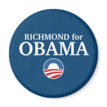 RICHMOND for Obama custom your city personalised magnets