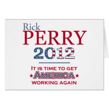 Rick Perry 2012 for president folded card