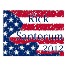 Rick Santorum 2012 Altered US Flag Post Card