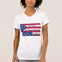 Rick Santorum 2012 Altered US Flag Tee Shirts