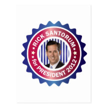 Rick Santorum for President 2012 Post Card