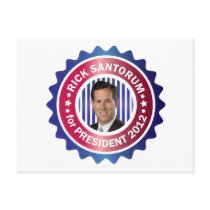 Rick Santorum for President 2012 Postcard