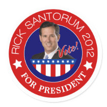 Rick Santorum for President 2012 Sticker