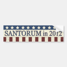 Rick Santorum in 2012 Bumper Sticker