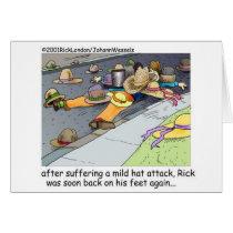 Rick Suffers A Hat Attack Cartoon Gifts & Tees Greeting Cards