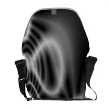 Rickshaw Messenger Bag: Grey, black &white fractal