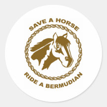 Ride A Bermudian Round Stickers