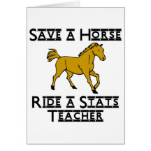 ride a stats teacher greeting cards