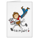 Ride 'Em Cowboy Stick Figure Card