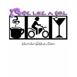 Ride Like a Girl Passion t-shirts