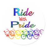 Ride With Pride Gay Lesbian Cyclist Gifts Sticker