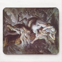 Rider Of A Giant Snake Attack By Johann Heinrich F Mousepad