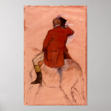 Rider with red jacket by Edgar Degas Poster