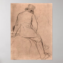 Rider with red jacket by Edgar Degas Print