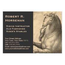 Riding Instructor Equestrian Antique Horse Vintage Business Card Template
