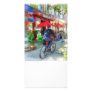 Riding Past the Cafe Custom Photo Card