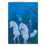 Riding throught the woods greeting cards