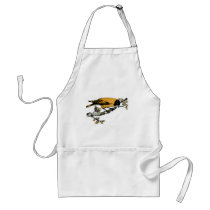 Rielaboration of Yellow Vintage Bird Illustration Aprons