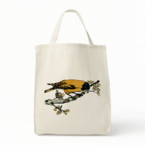 Rielaboration of Yellow Vintage Bird Illustration Bags
