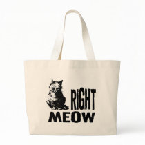 Right MEOW! Funny Evil Kitty Canvas Bags