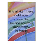"right now" watercolor card
