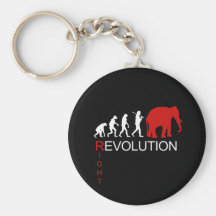 RIGHT REVOLUTION (white) Keychain