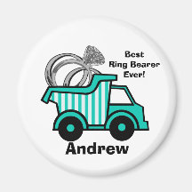 Ring Bearer Dump Truck Fridge Magnets