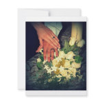 rings and bouquet personalized invitations