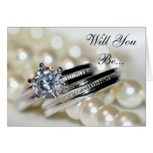 Rings and Pearls Will You Be My Bridesmaid Card