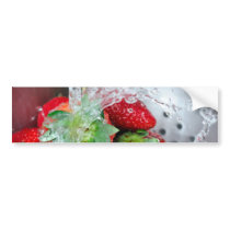 Rinsing Strawberry With Water Bumper Sticker