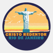 Rio - Corcovado - Jesus Christ the Redeemer Round Sticker