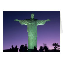 Rio de Janeiro, Brazil. the Christ Statue on Card