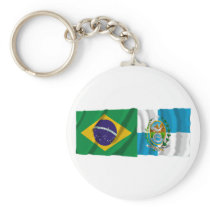 Rio de Janeiro & Brazil Waving Flags