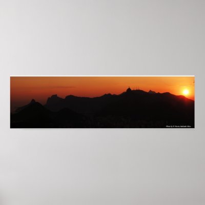 Rio de Janeiro Sunset Poster by madelaide
