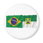 Rio Grande do Norte & Brazil Waving Flags magnets