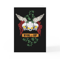 RIP Evil Skulls Halloween Invite With Bloody Text