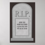 RIP Halloween Here Lies Fred Tombstone Poster posters