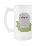 RIP Tombstone Frosted Glass Mug