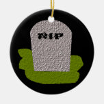 RIP Tombstone Happy Halloween Custom Christmas Tree Ornaments