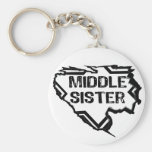 Ripped  Star - Super Middle Sister- Black Key Chains